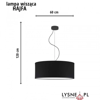 Hajfa 60cm lampa wisząca E27 czarna