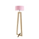 Bali lampa podłogowa 1xE27 stelaż dąb abażur różowy Lysne
