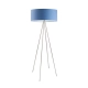 Ibiza lampa podłogowa 1 x E27 stelaż stal szczotkowana abażur niebieski Lysne