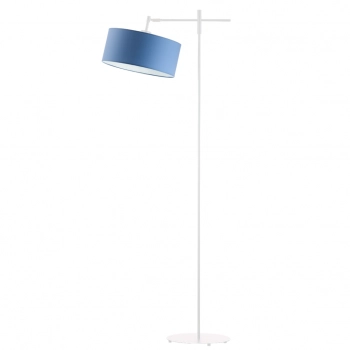 Melton lampa podłogowa E27 stelaż biały abażur niebieski Lysne