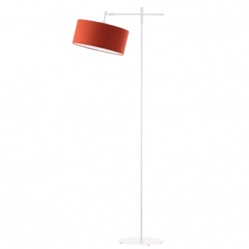 Melton lampa podłogowa E27 stelaż biały abażur rdzawy Lysne