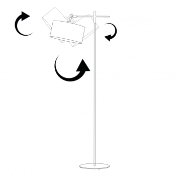 Melton lampa podłogowa E27 abażur fioletowy, stelaż (biały, czarny, srebrny)
