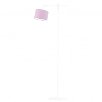 Seres lampa podłogowa 1xE27 stelaż biały abażur jasny fioletowy Lysne