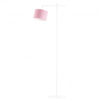 Seres lampa podłogowa 1xE27 stelaż biały abażur różowy Lysne