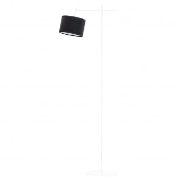 Seres Velur lampa podłogowa 1xE27 stelaż biały abażur czarny Lysne