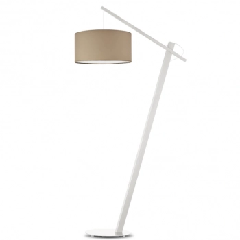 Torino lampa podłogowa E27 abażur beżowy, stelaż biały