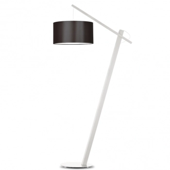 Torino lampa podłogowa E27 abażur brązowy, stelaż biały