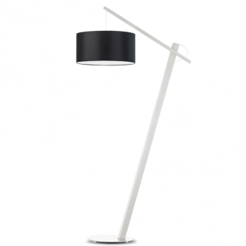 Torino lampa podłogowa E27 abażur czarny, stelaż biały