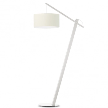 Torino lampa podłogowa E27 abażur ecru, stelaż biały
