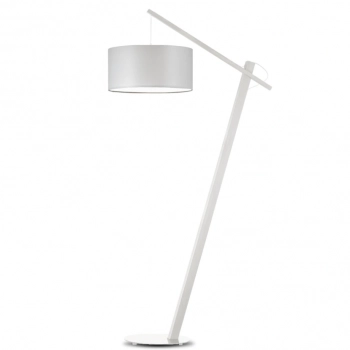Torino lampa podłogowa E27 abażur jasny szary, stelaż biały