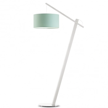Torino lampa podłogowa E27 abażur miętowy, stelaż biały