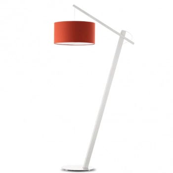 Torino lampa podłogowa E27 abażur rdzawy, stelaż biały