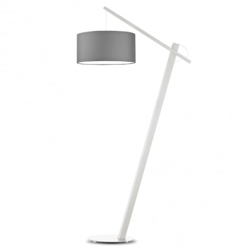 Torino lampa podłogowa E27 abażur szary, stelaż biały