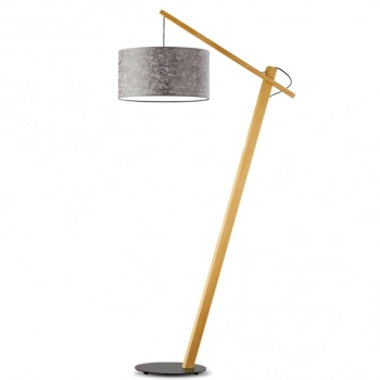 Torino lampa podłogowa E27 abażur beton, stelaż dąb