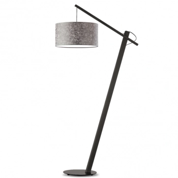 Torino lampa podłogowa E27 abażur beton, stelaż heban