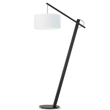 Torino lampa podłogowa E27 abażur biały, stelaż heban