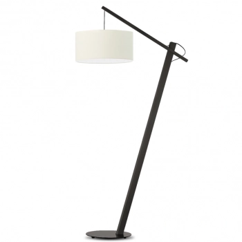 Torino lampa podłogowa E27 abażur ecru, stelaż heban