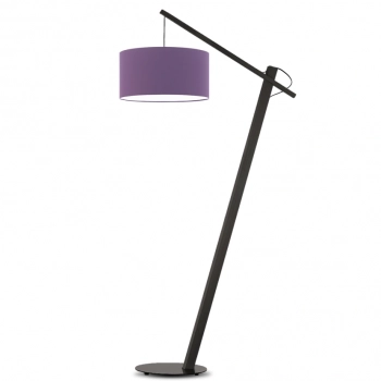 Torino lampa podłogowa E27 abażur fioletowy, stelaż heban