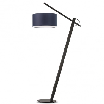 Torino lampa podłogowa E27 abażur granatowy, stelaż heban