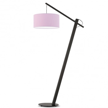 Torino lampa podłogowa E27 abażur jasny fioletowy, stelaż heban