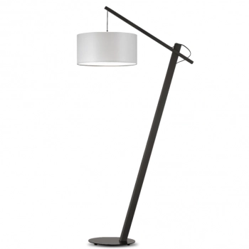 Torino lampa podłogowa E27 abażur jasny szary, stelaż heban