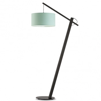 Torino lampa podłogowa E27 abażur miętowy, stelaż heban
