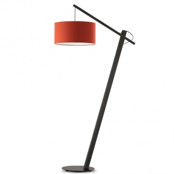 Torino lampa podłogowa E27 abażur rdzawy, stelaż heban