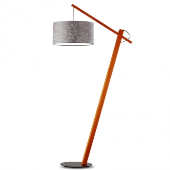 Torino lampa podłogowa E27 abażur beton, stelaż  mahoń