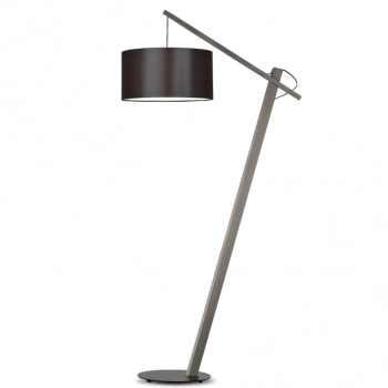 Torino lampa podłogowa E27 abażur brązowy, stelaż popiel