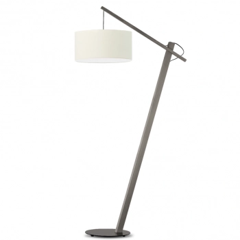 Torino lampa podłogowa E27 abażur ecru, stelaż popiel