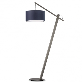 Torino lampa podłogowa E27 abażur granatowy, stelaż popiel