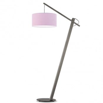 Torino lampa podłogowa E27 abażur jasny fioletowy, stelaż popiel