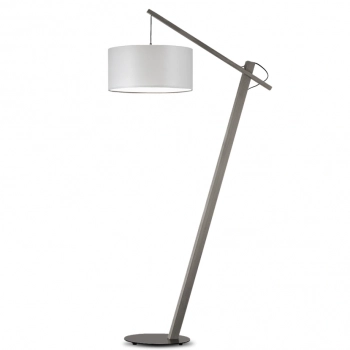 Torino lampa podłogowa E27 abażur jasny szary, stelaż popiel