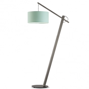 Torino lampa podłogowa E27 abażur miętowy, stelaż popiel