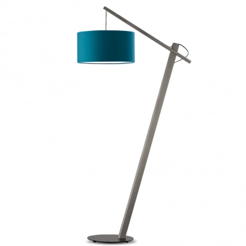 Torino lampa podłogowa E27 abażur morski, stelaż popiel