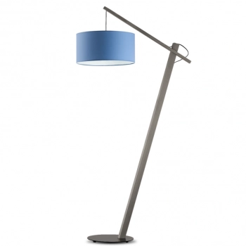 Torino lampa podłogowa E27 abażur niebieski, stelaż popiel