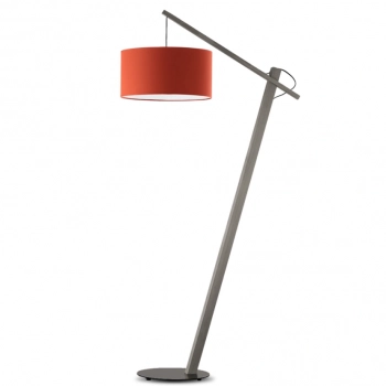 Torino lampa podłogowa E27 abażur rdzawy, stelaż popiel