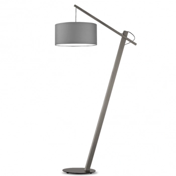 Torino lampa podłogowa E27 abażur szary, stelaż popiel