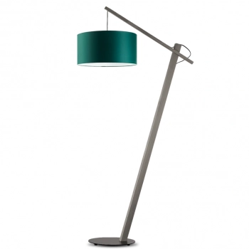Torino lampa podłogowa E27 abażur zielony, stelaż popiel