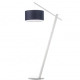 Torino lampa podłogowa E27 abażur granatowy, stelaż biały