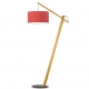 Torino lampa podłogowa E27 abażur czerwony, stelaż dąb