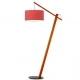 Torino lampa podłogowa E27 abażur czerwony, stelaż  mahoń