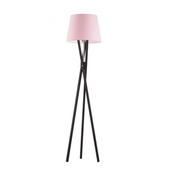 Andora lampa podłogowa E27 abażur różowy, stelaż (biały, dąb, mahoń, popiel, heban)