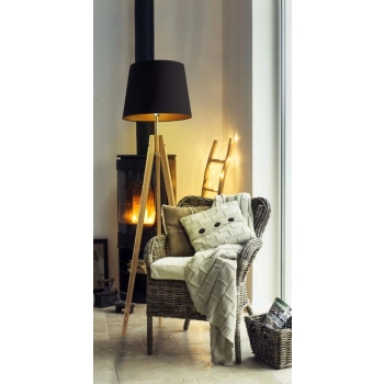 Aruba Gold lampa podłogowa E27 abażur  szaro-złoty, stelaż (biały, dąb, mahoń, popiel, heban)