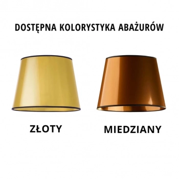 Asti Mirror lampa podłogowa E27 abażur złoty, stelaż czarny