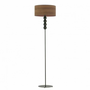 Lysne Bermudy Eco lampa podłogowa E27 abażur kasztanowy, stelaż czarny