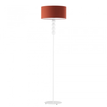 Lysne Bermudy lampa podłogowa E27 abażur rdzawy, stelaż biały