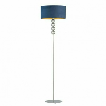 Bermudy Velur lampa podłogowa E27 abażur granatowo-złoty, stelaż (biały, czarny, srebrny)