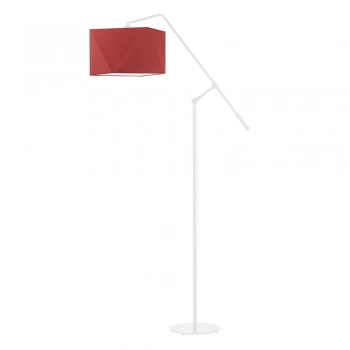 Lysne Colma lampa podłogowa E27 abażur czerwony, stelaż biały