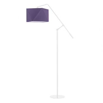 Lysne Colma lampa podłogowa E27 abażur fioletowy, stelaż biały